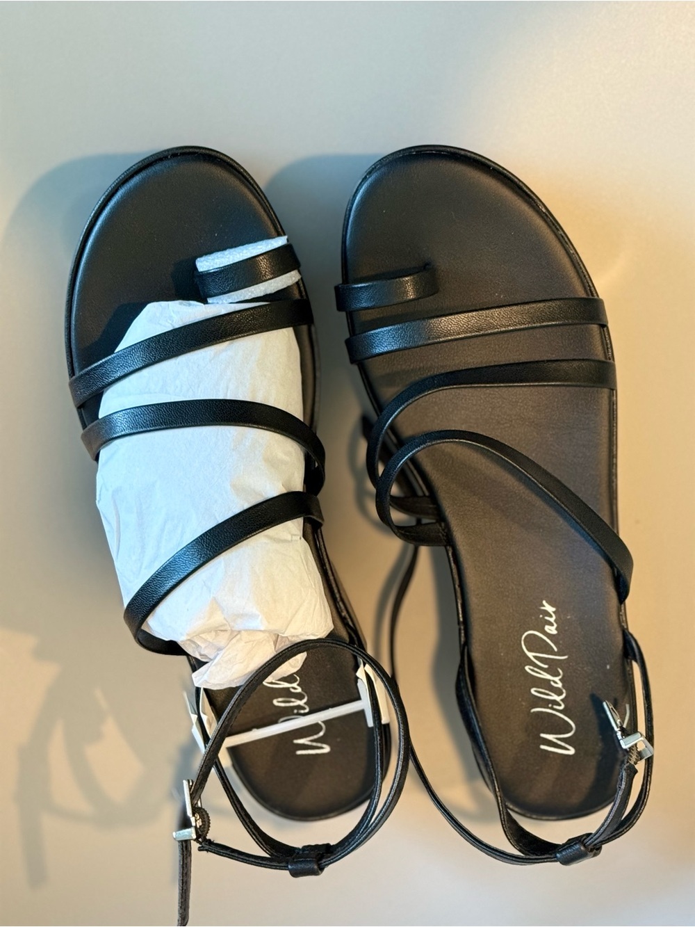 Wild Pair Black Multi-Strap Women's Sandals